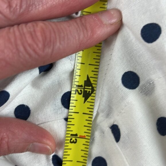 Nwt Olivaceous White Flared Shorts with Navy Polka Dots - Picture 7 of 8